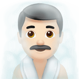 Man in Steamy Room Emoji with Light Skin Tone, Apple style