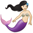 Mermaid Emoji with Light Skin Tone, Samsung style
