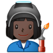 Woman Factory Worker Emoji with Dark Skin Tone, Samsung style