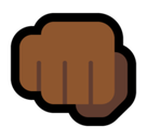Oncoming Fist Emoji with Medium-Dark Skin Tone, Microsoft style