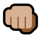 Oncoming Fist Emoji with Medium-Light Skin Tone, Microsoft style