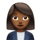 Woman Office Worker Emoji with Medium-Dark Skin Tone, Apple style