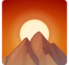 Sunrise Over Mountains Emoji, Facebook style