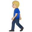 Person Walking Emoji with Medium-Light Skin Tone, Samsung style