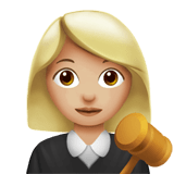 Woman Judge Emoji with Medium-Light Skin Tone, Apple style