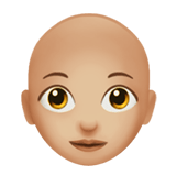 Woman: Medium-Light Skin Tone, Bald, Apple style