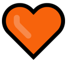 Orange Heart Emoji, Microsoft style
