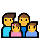 Family: Man, Man, Girl, Boy Emoji, Microsoft style