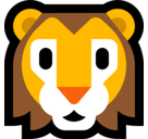 Lion Face Emoji, Microsoft style