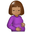 Pregnant Woman Emoji with Medium Skin Tone, Samsung style
