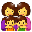 Family: Woman, Woman, Girl, Boy Emoji, Samsung style