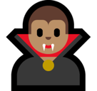 Man Vampire Emoji with Medium Skin Tone, Microsoft style