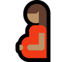 Pregnant Woman Emoji with Medium Skin Tone, Microsoft style