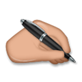 Writing Hand Emoji with Medium Skin Tone, LG style