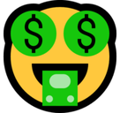 Money-Mouth Face Emoji, Microsoft style