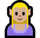 Elf Emoji with Medium-Light Skin Tone, Microsoft style
