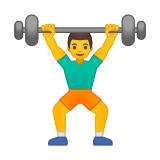 Man Lifting Weights Emoji, Google style