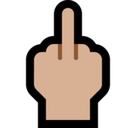 Middle Finger Emoji with Medium-Light Skin Tone, Microsoft style