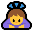 Woman Bowing Emoji, Microsoft style