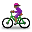 Woman Biking Emoji with Medium-Dark Skin Tone, Samsung style