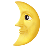 First Quarter Moon Face Emoji, Apple style
