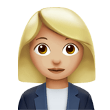 Woman Office Worker Emoji with Medium-Light Skin Tone, Apple style