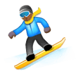 Snowboarder Emoji with Medium-Dark Skin Tone, Samsung style