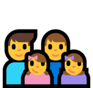Family: Man, Man, Girl, Girl Emoji, Microsoft style