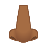 Nose Emoji with Medium-Dark Skin Tone, Google style