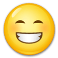 Beaming Face with Smiling Eyes Emoji, LG style