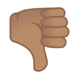 Thumbs Down Emoji with Medium Skin Tone, Google style