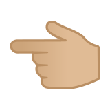 Backhand Index Pointing Left Emoji with Medium-Light Skin Tone, Google style