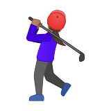 Woman Golfing Emoji with Medium Skin Tone, Google style