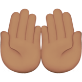 Palms Up Together Emoji with Medium Skin Tone, Apple style