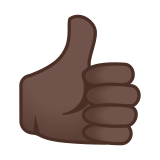 Thumbs Up Emoji with Dark Skin Tone, Google style