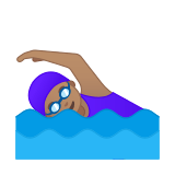 Woman Swimming Emoji with Medium Skin Tone, Google style