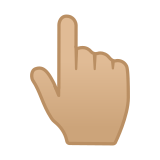 Backhand Index Pointing Up Emoji with Medium-Light Skin Tone, Google style
