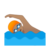 Man Swimming Emoji with Medium Skin Tone, Google style