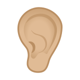 Ear Emoji with Medium-Light Skin Tone, Google style