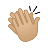 Clapping Hands Emoji with Medium-Light Skin Tone, Google style