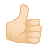 Thumbs Up Emoji with Light Skin Tone, Google style