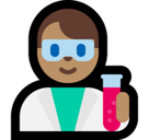 Man Scientist Emoji with Medium Skin Tone, Microsoft style