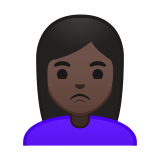 Person Pouting Emoji with Dark Skin Tone, Google style