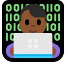 Man Technologist Emoji with Medium-Dark Skin Tone, Microsoft style