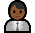 Man Office Worker Emoji with Medium-Dark Skin Tone, Microsoft style