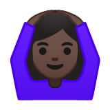 Person Gesturing Ok Emoji with Dark Skin Tone, Google style