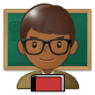 Man Teacher Emoji with Medium-Dark Skin Tone, Samsung style