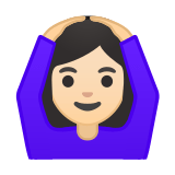 Person Gesturing Ok Emoji with Light Skin Tone, Google style