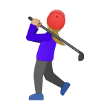 Woman Golfing Emoji with Medium-Light Skin Tone, Google style