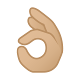 Ok Hand Emoji with Medium-Light Skin Tone, Google style